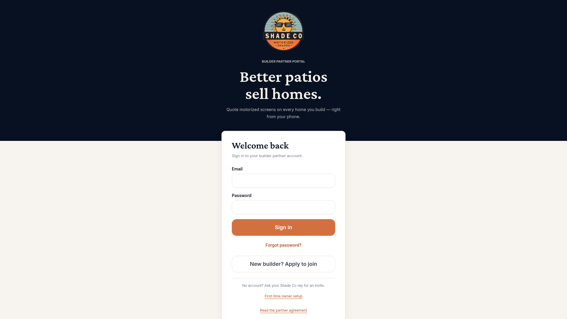 Preview of Builder Partner Portal
